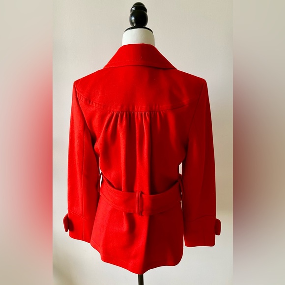 Style & Co Red Orange Wool Blend Coat - Picture 4 of 11